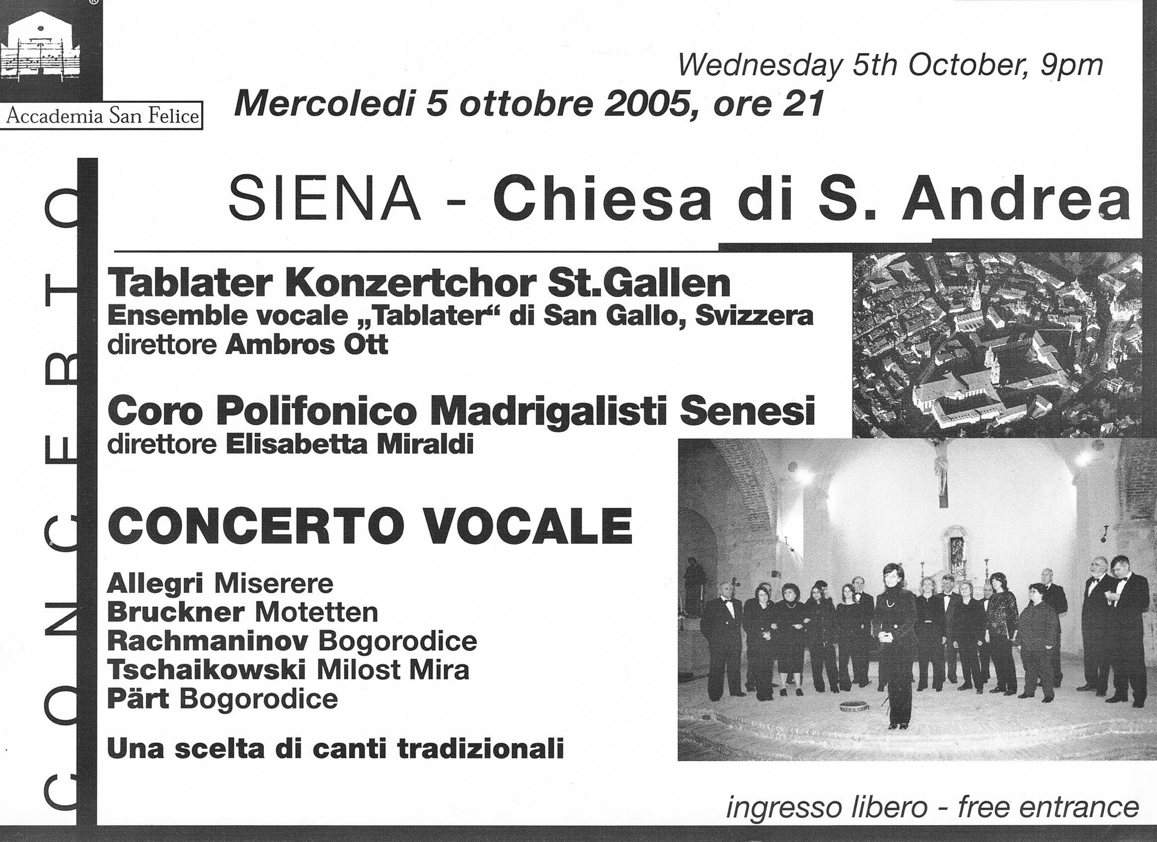 Flyer Konzert Siena